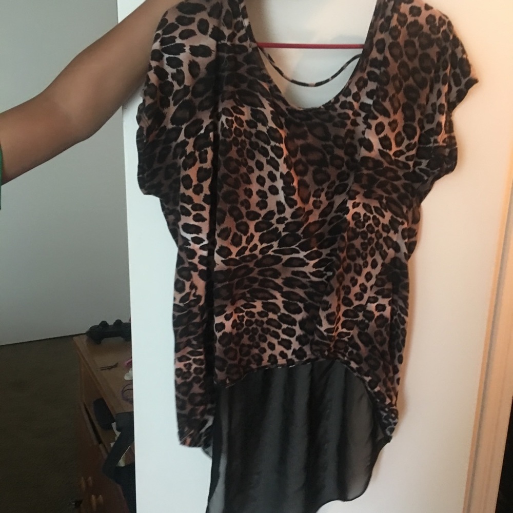 Plus size cheetah blouse
