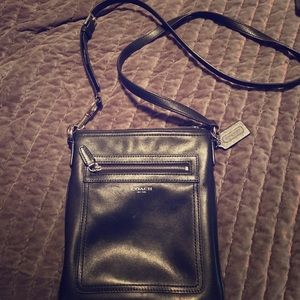 Coach black leather cross body