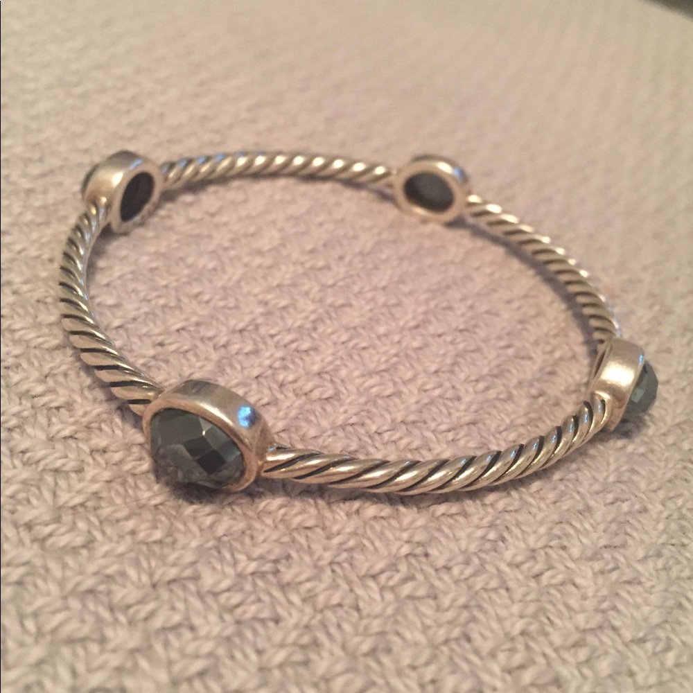 David Yurman Cable Bracelet with Hematine Gemstone