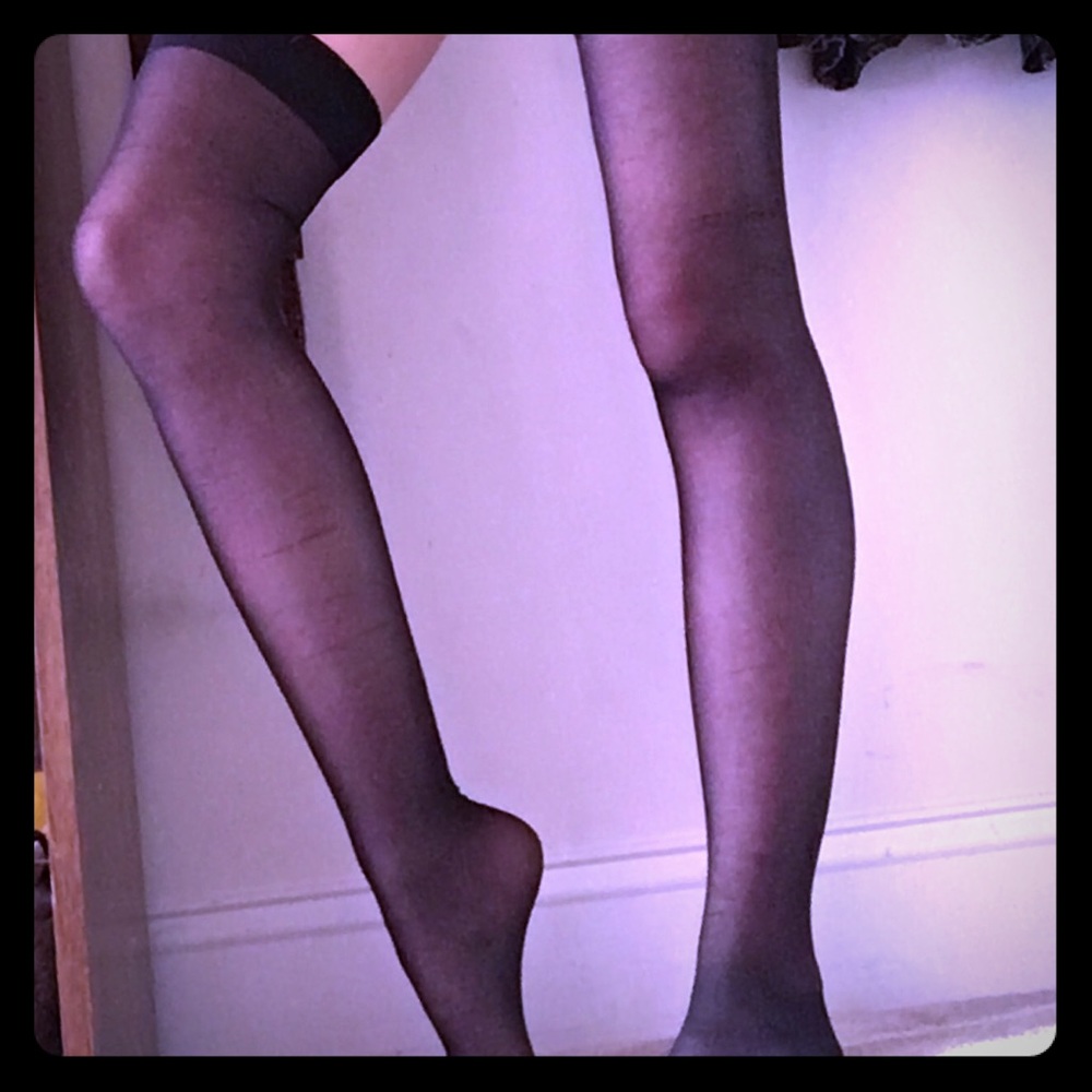 Black Knee High Cotton Stockings
