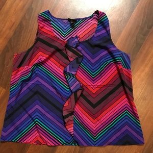 Lane Bryant Rainbow Color Striped Sleeveless Top Lane Bryant Rainbow Color Striped Sleeveless Top