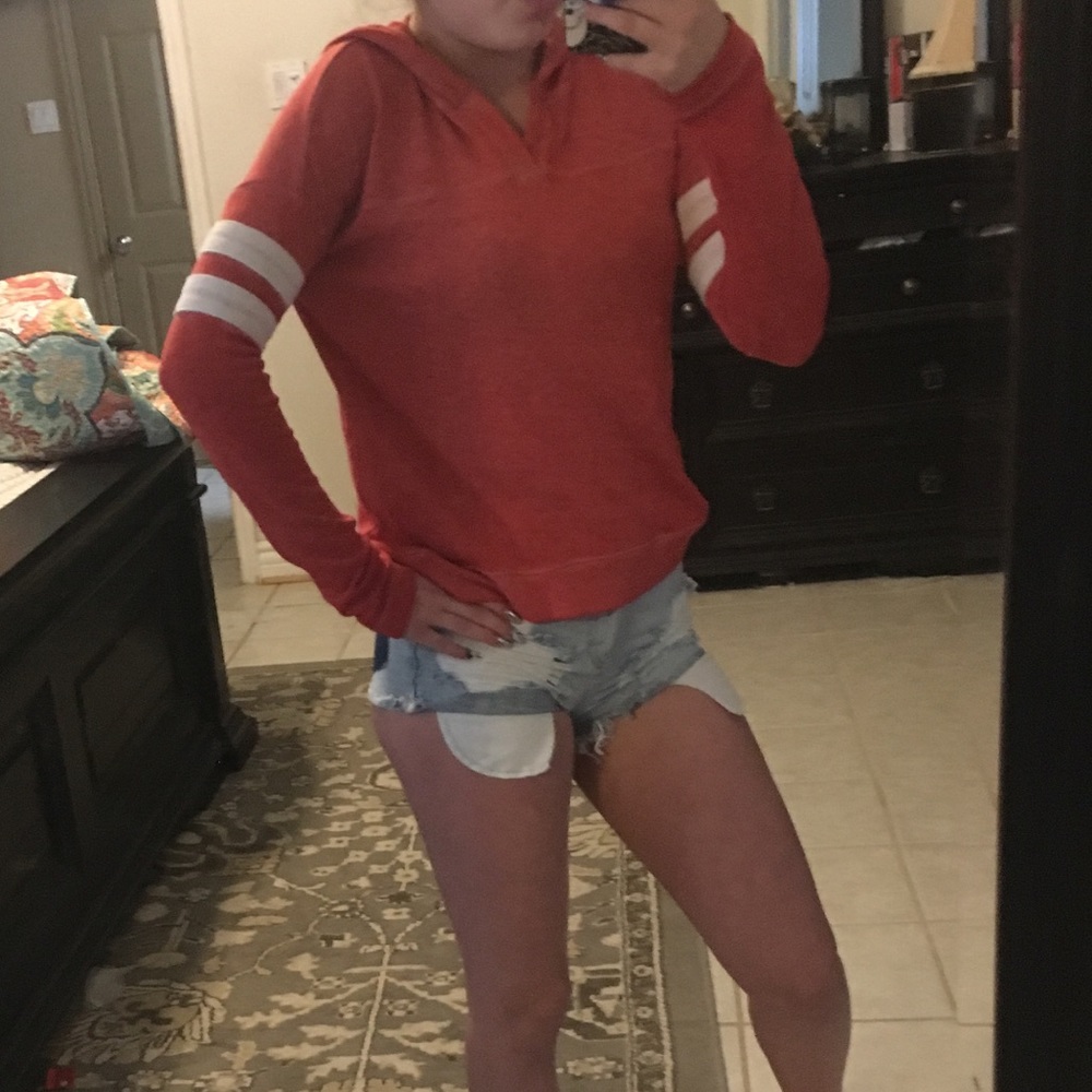 Hollister Red varsity boyfriend hoodie XS juniors