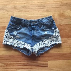 Carmar crochet denim shorts Carmar crochet denim shorts