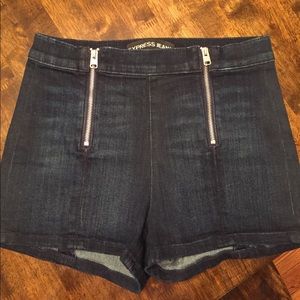 High wasted jean shorts from Express. Size 4. High wasted jean shorts from Express. Size 4.