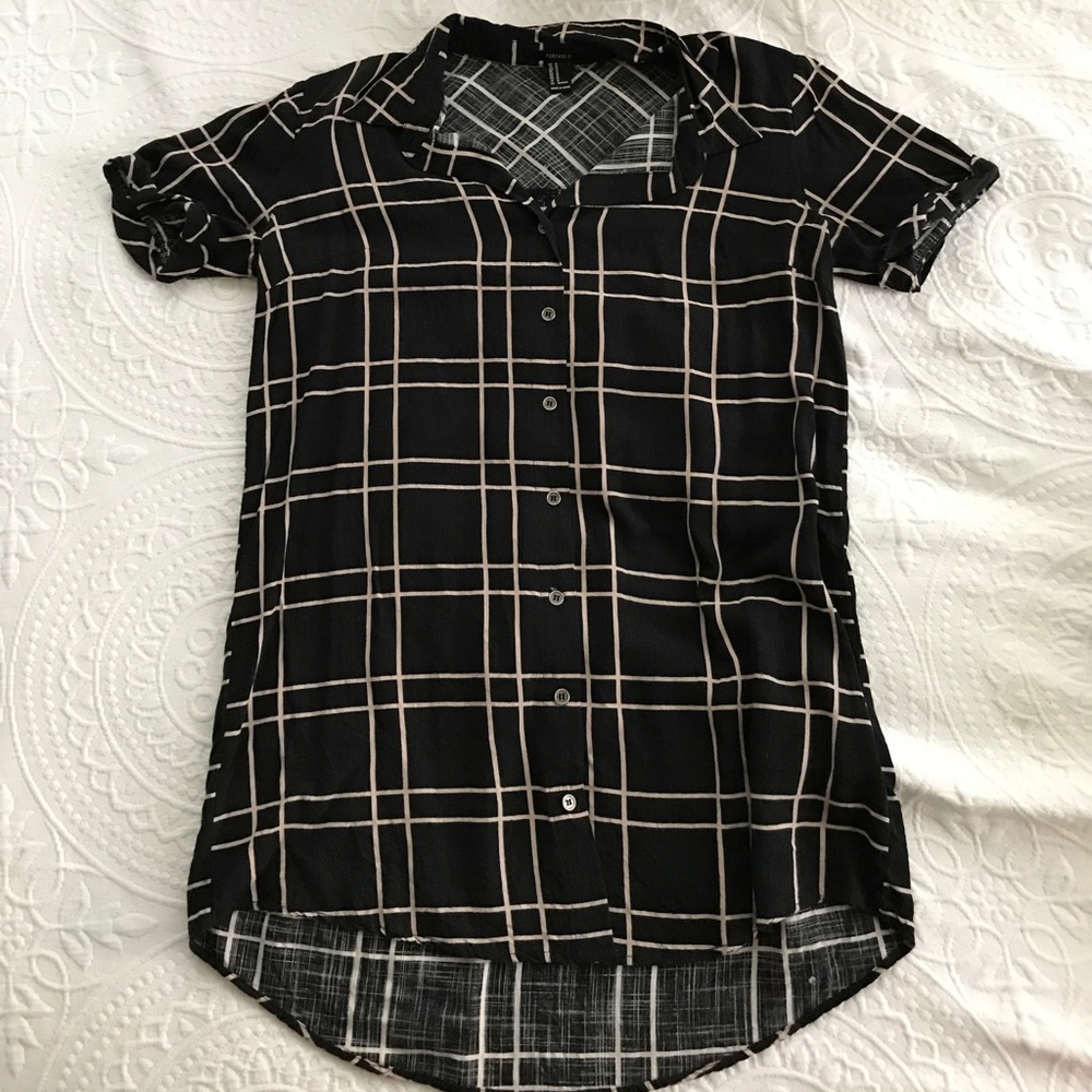 Black gridded mini dress