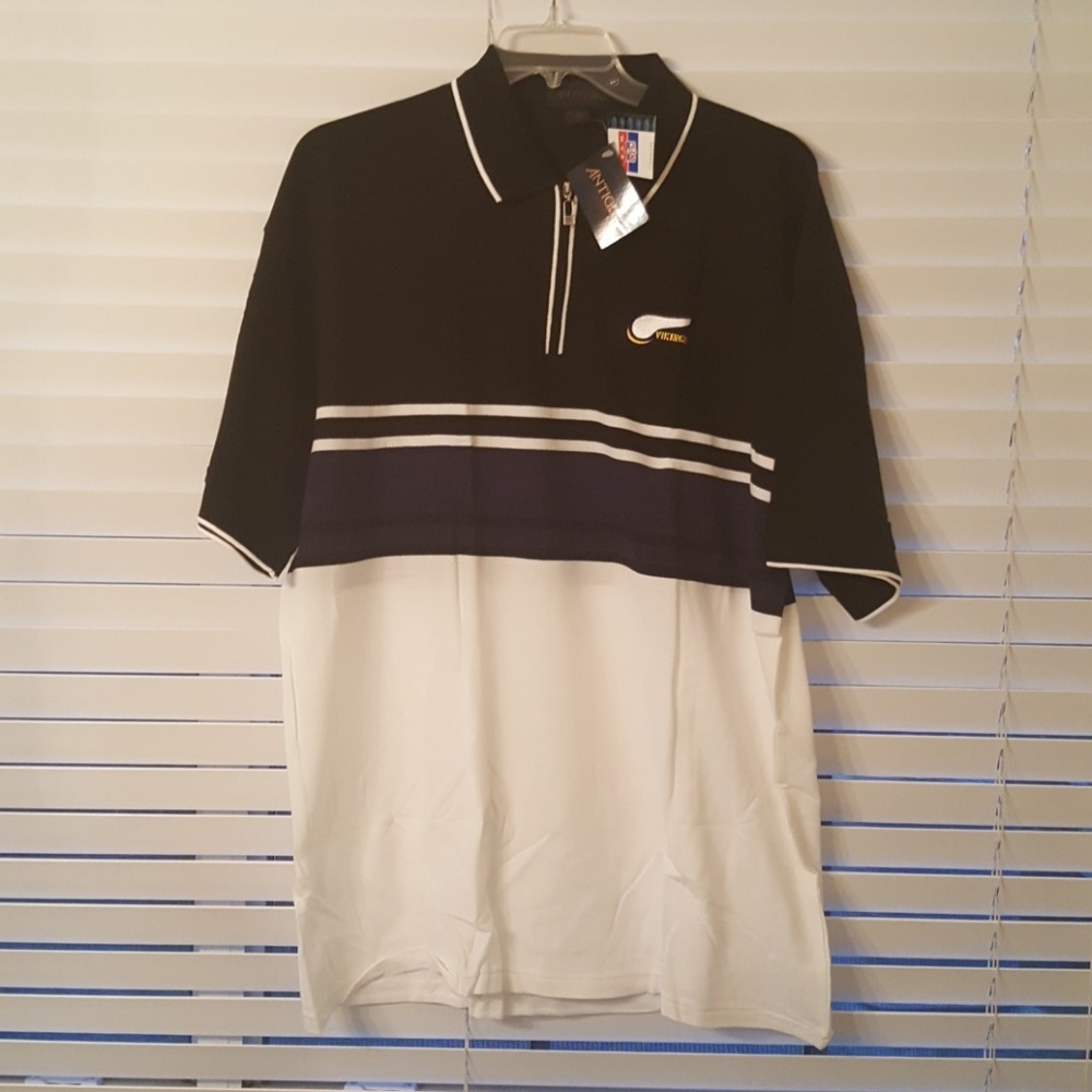 Minnesota Vikings NFL team zip pique polo xl