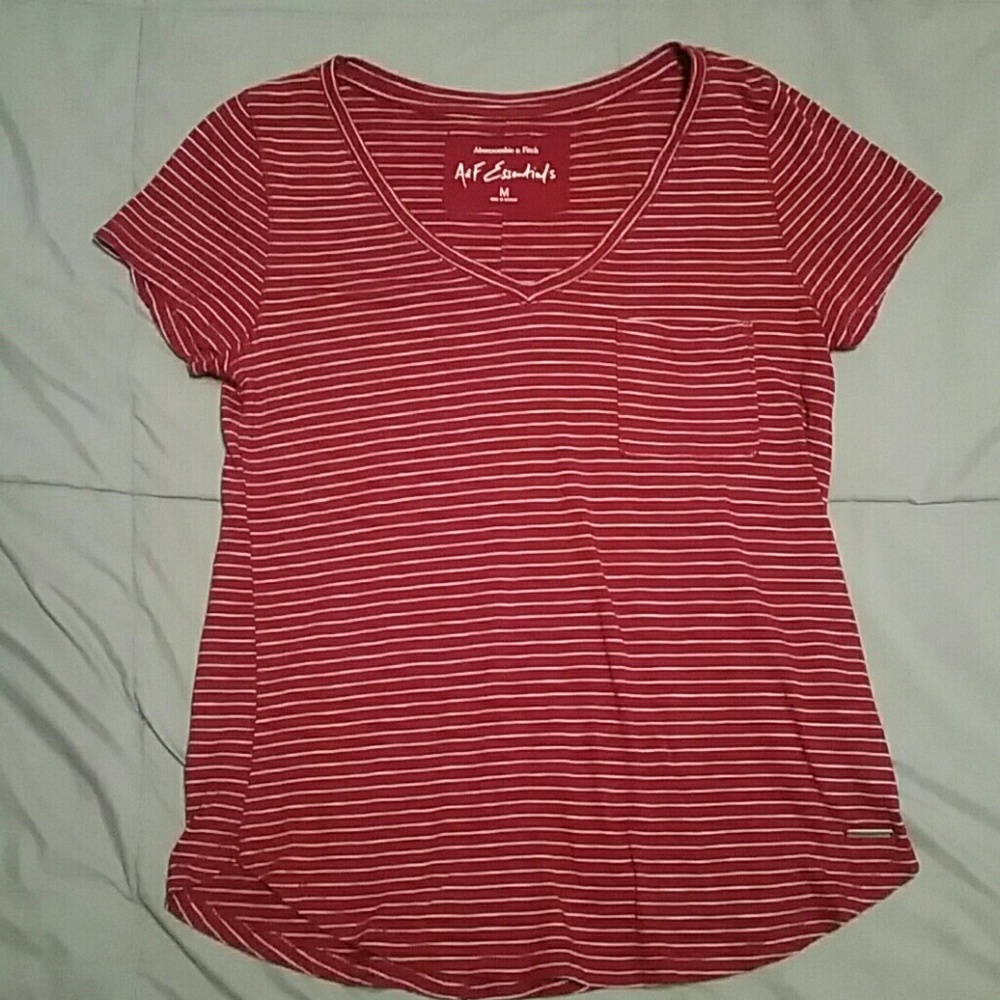 Red Stripped V-Neck