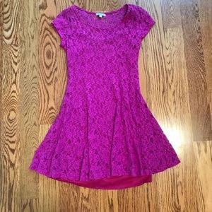 Purple lace dress with built in slip