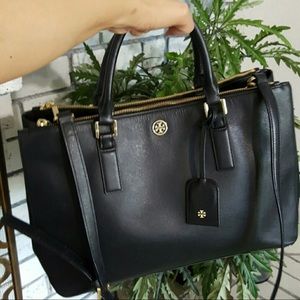 Black Tory Burch Robinson Tote Crossbody