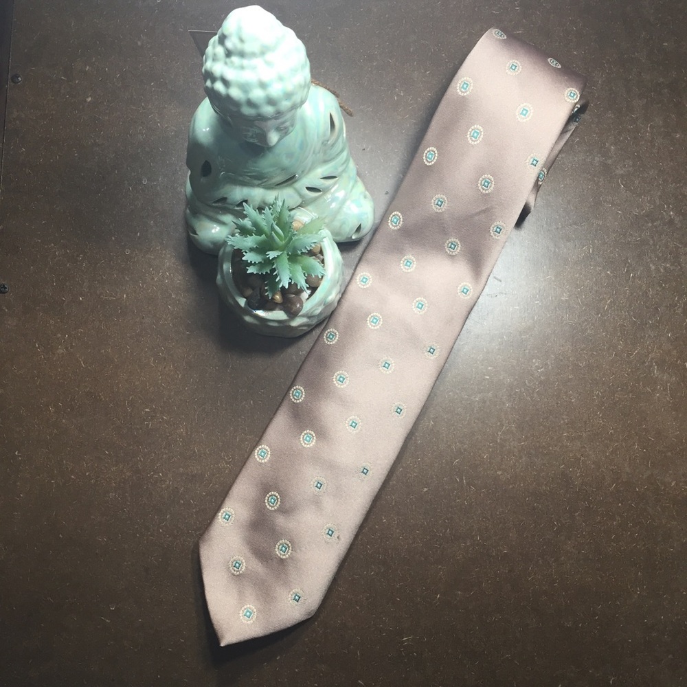 ENVOY Tie BROWN W/ Teal WHITE AND FLORAL 55"X 3"