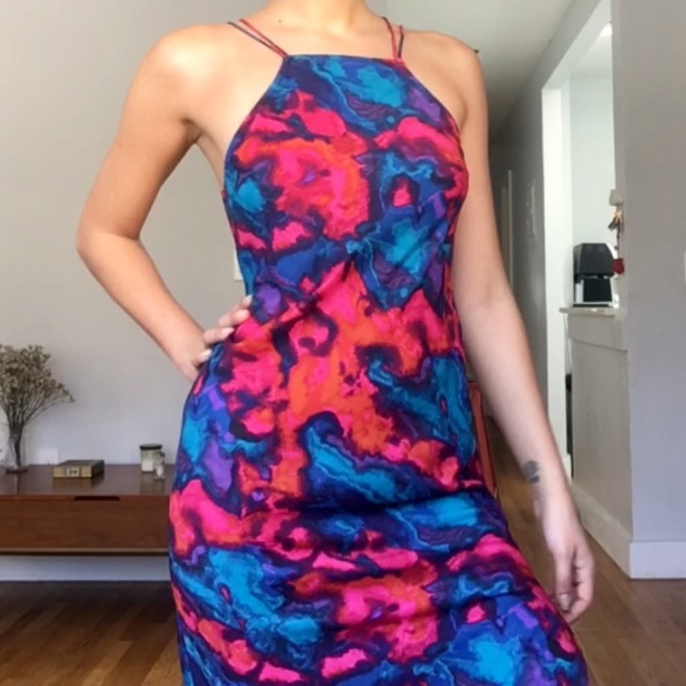 Tie Dye Halter Dress