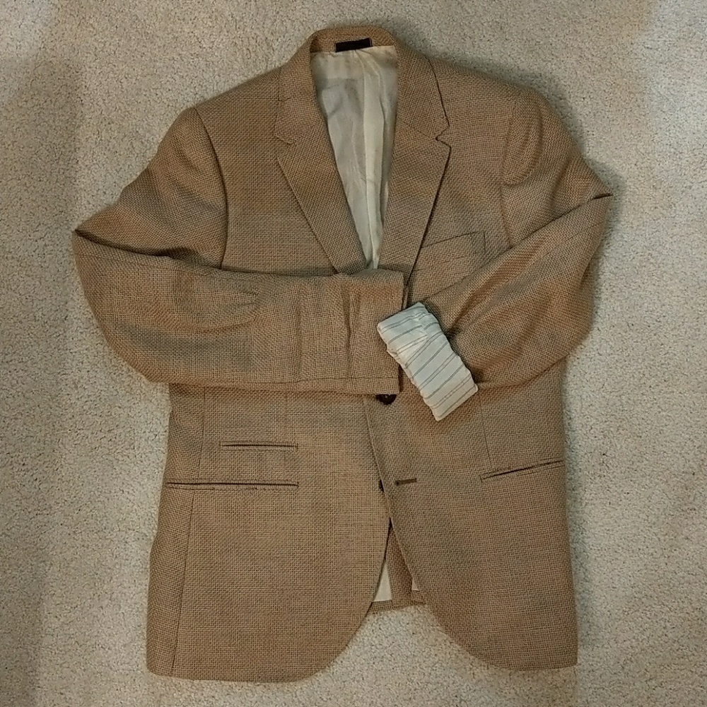 Cotton and silk straw men's blazer