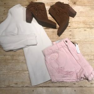 NWT Pink Topshop 'Mom' High Waisted Shorts NWT Pink Topshop 'Mom' High Waisted Shorts