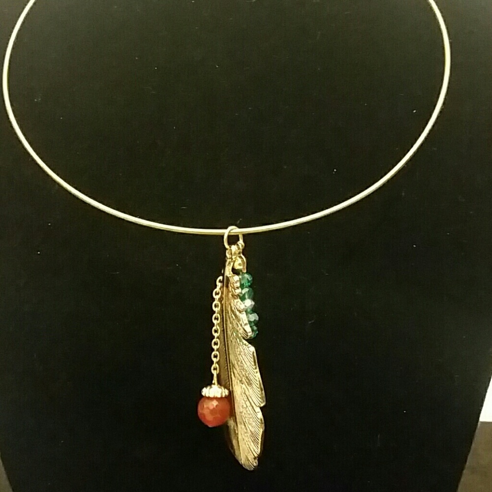 Brass neck ring necklace vintage inspired