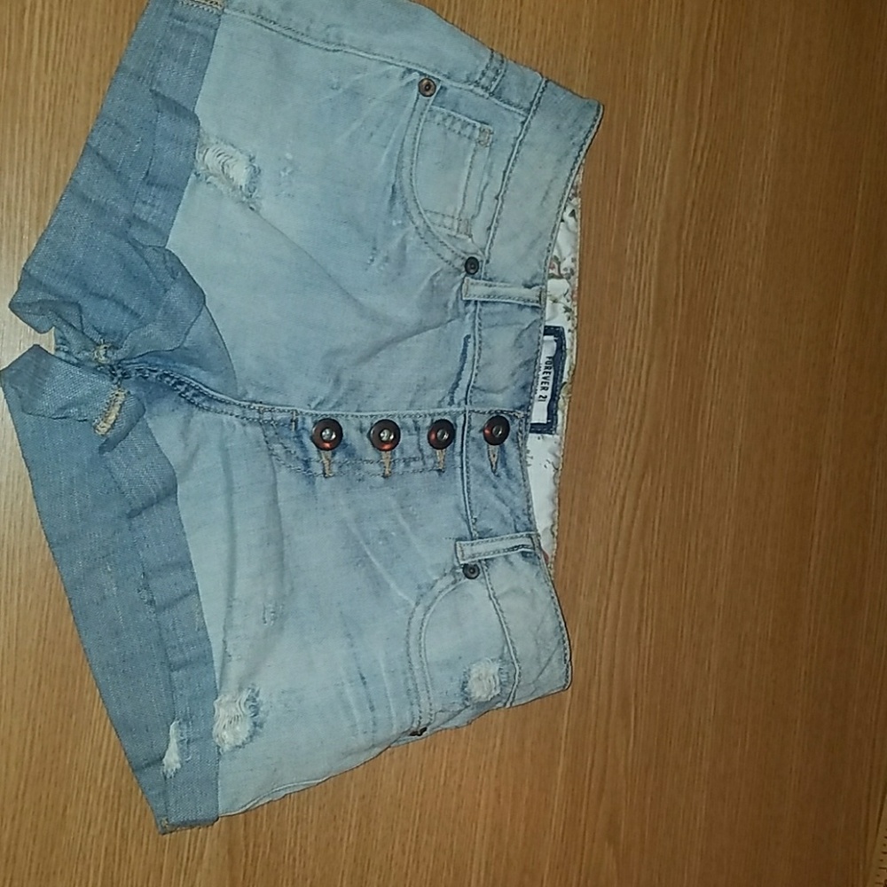 LOWEST Forever 21 High-Rise Distressed Jean Shorts