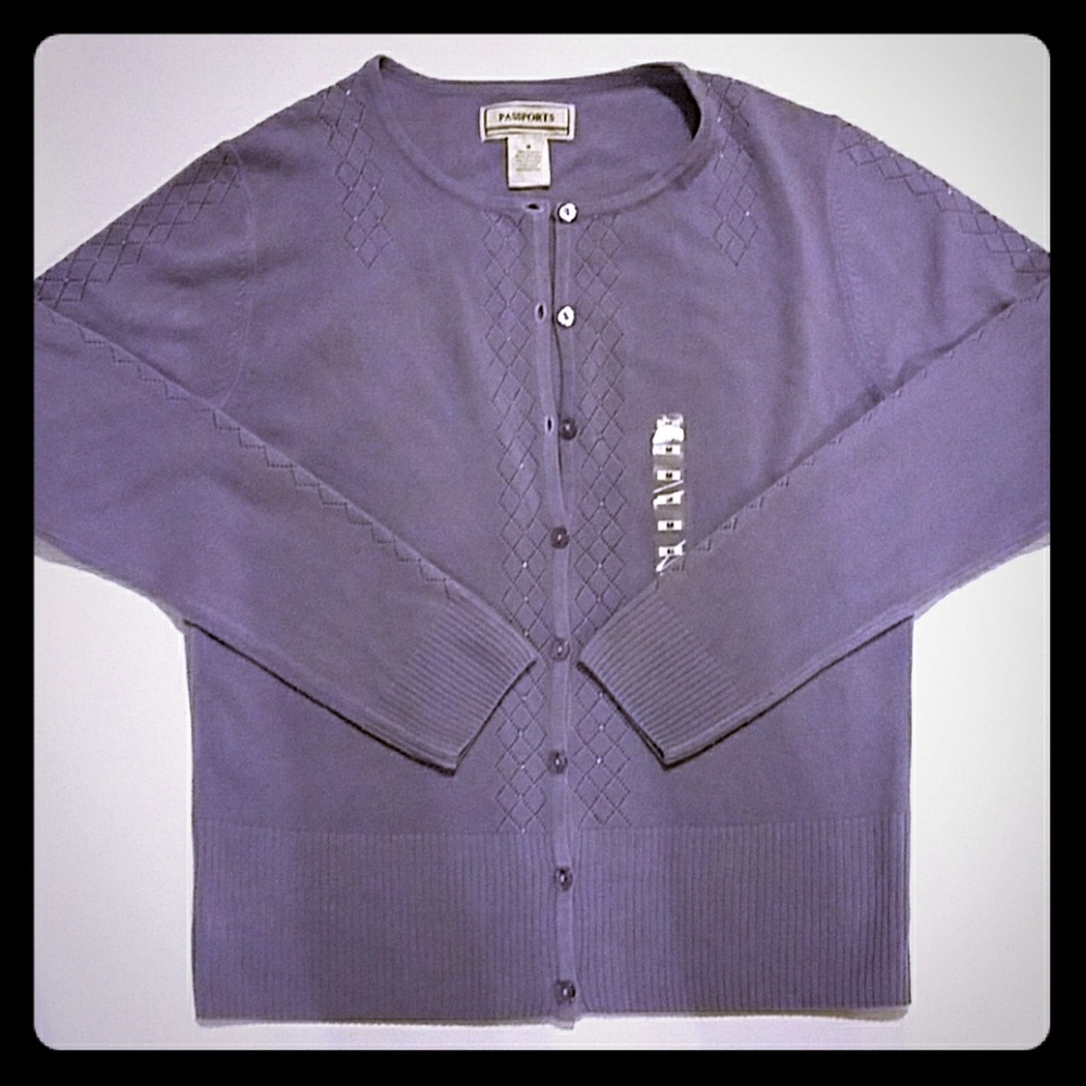 New Misses purple cardigan medium M