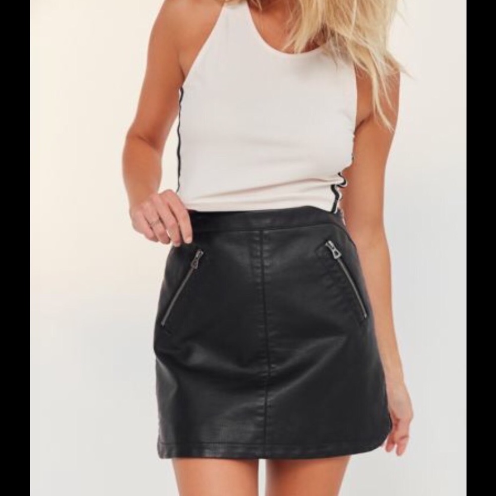 urban outfitters leather skirt