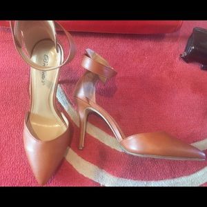 Cognac Ankle Strap Heels Size 10