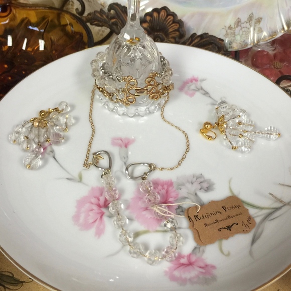 Vintage Jewelry Set, Repurposed 3 Piece, 1970 - Picture 4 of 5