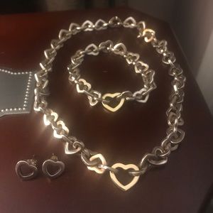 Tiffany & Co Heart Necklace Bracelet & Earrings