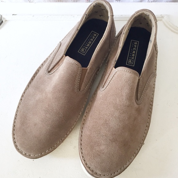 Sperry Top-Sider Men\'s Cruz Slip-On Suede Taupe Size 7 M Shoes