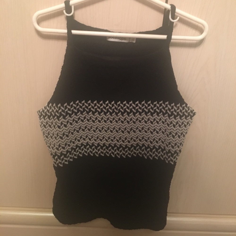 NEVER WORN Black and White Sweater Tank Top