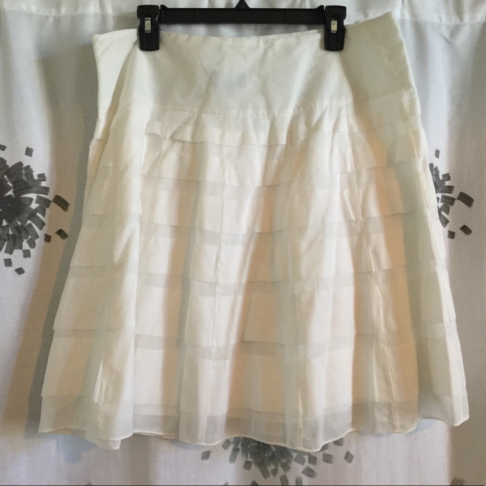 The Limited White Pleaded Skirt