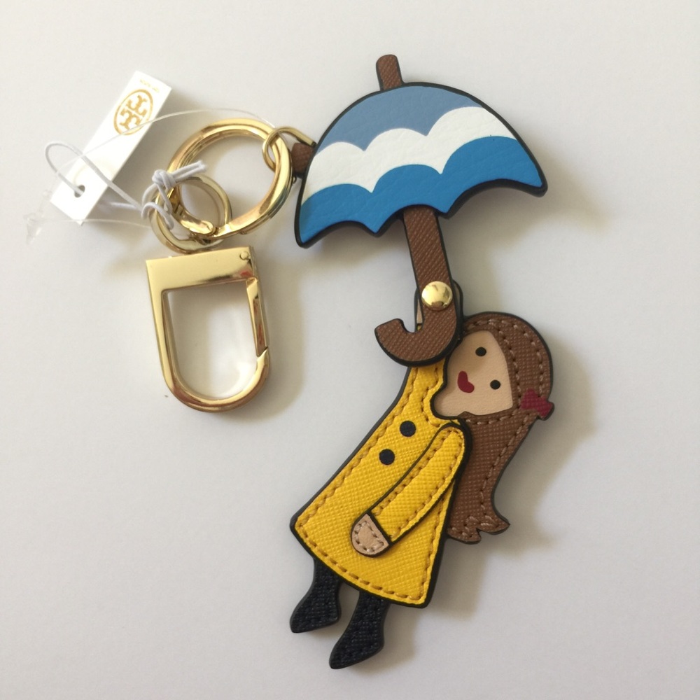 🎄SALE Tory Burch Rain Girl Leather Key Fob/ Charm