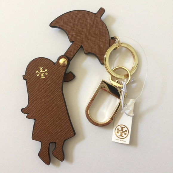 🎄SALE Tory Burch Rain Girl Leather Key Fob/ Charm - Picture 2 of 3