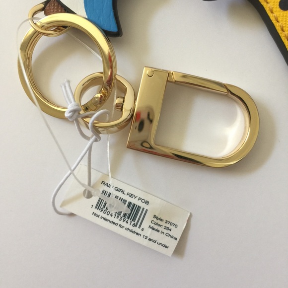 🎄SALE Tory Burch Rain Girl Leather Key Fob/ Charm - Picture 3 of 3