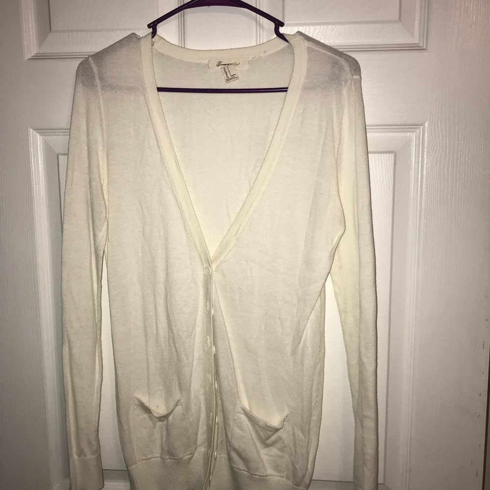 White cardigan