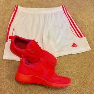 NWOT Adidas Climalite Striped Soccer Workout Short