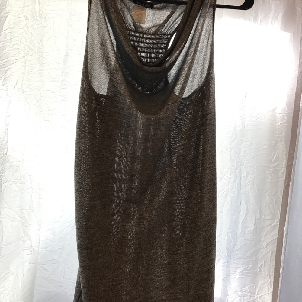 Grey sleeveless blouse