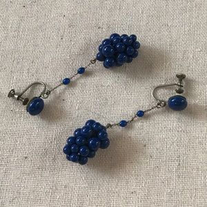 VTG 50s Blue Ball Cluster Earrings VTG 50s Blue Ball Cluster Earrings