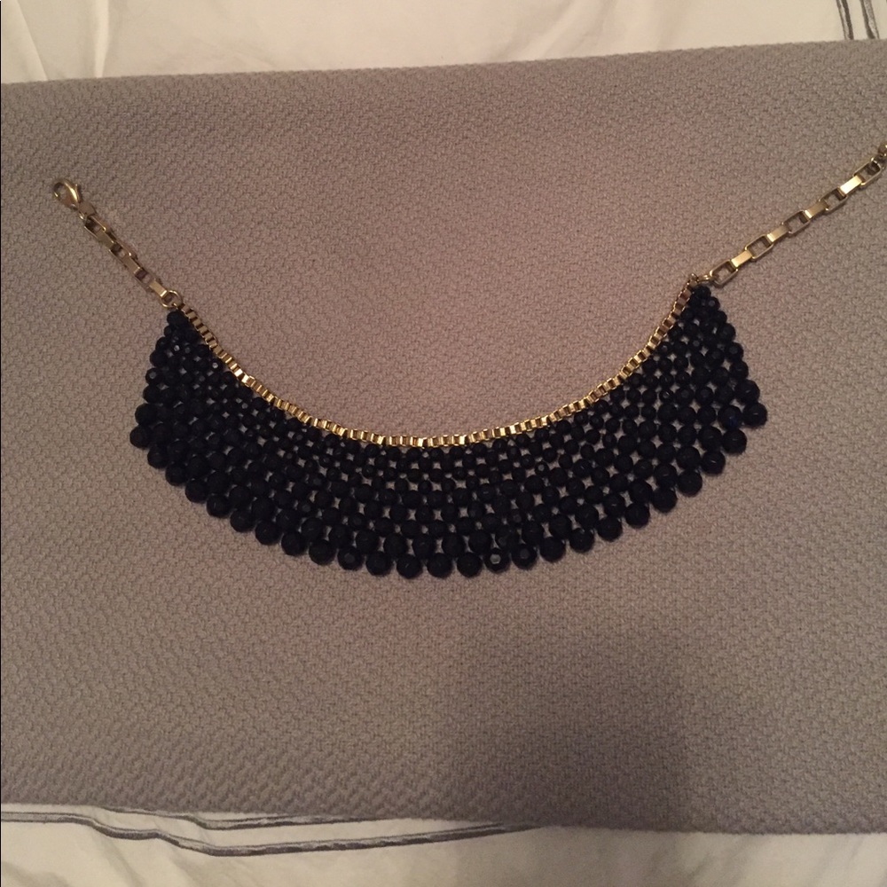 Banana Republic black and gold statement necklace