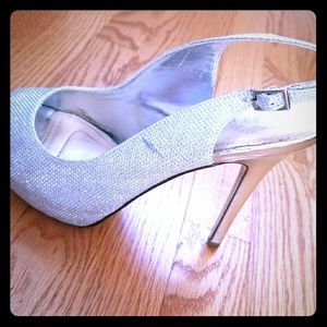 silver high heel