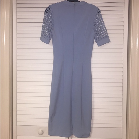 Dresses Powder Blue Midi Dress With Grid Details Poshmark