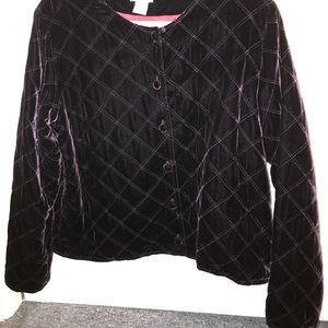 Vintage Dark Purple Quilted Belvet Bomber Jacket Vintage Dark Purple Quilted Belvet Bomber Jacket