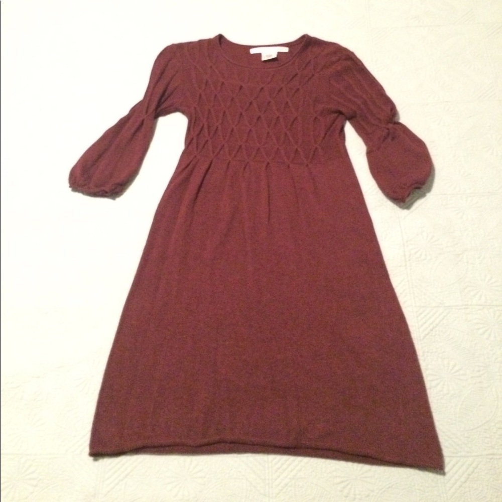 3/4 length bell sleeve sweater dress