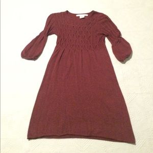 3/4 length bell sleeve sweater dress
