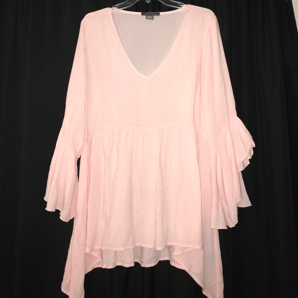SUZY SHITER baby pink dress shirt
