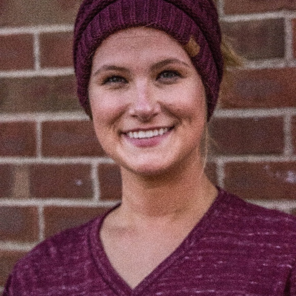 Burgundy Ponytail Beanie - Picture 2 of 3