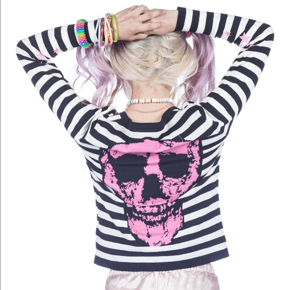Too Fast Pink Skull Cardigan