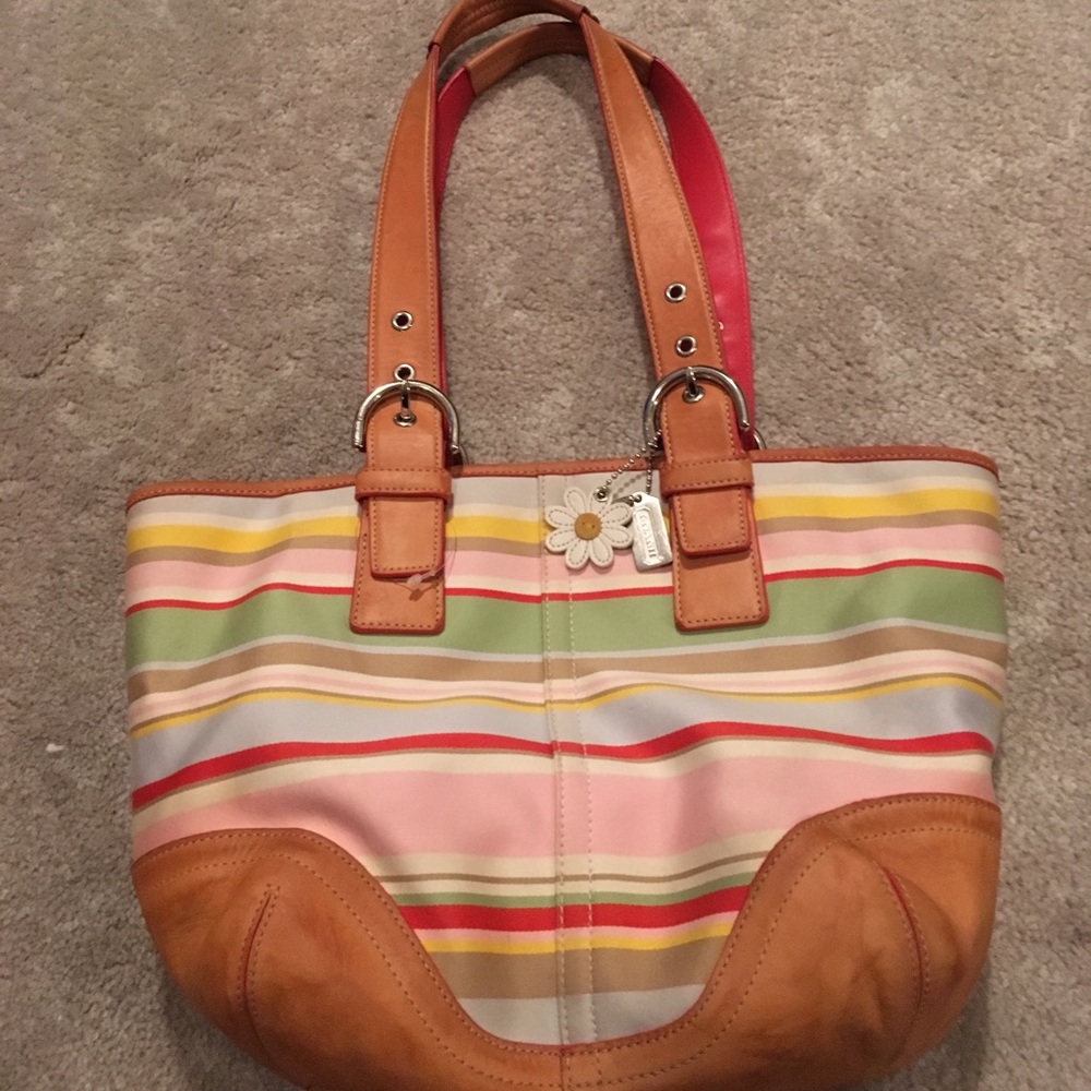 Coach striped purse