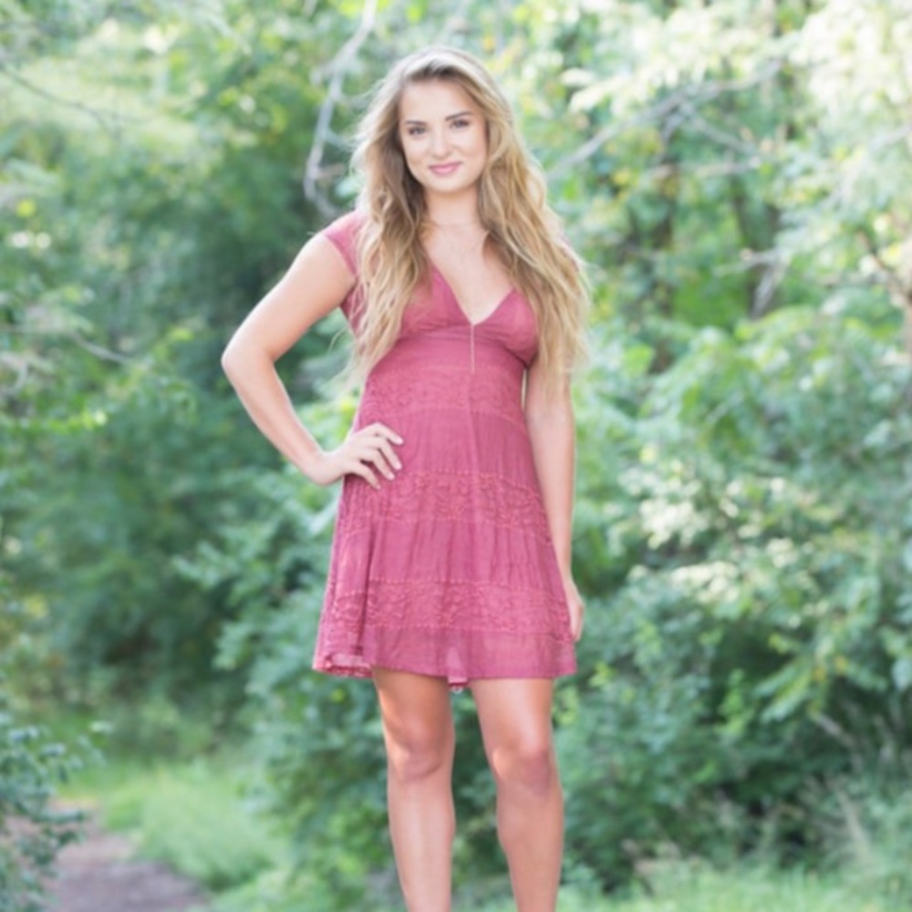 Pink dress with lace
