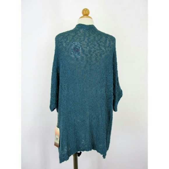 Sun & Shadow Teal Slub Knit Open Cardigan NWT - Picture 3 of 4