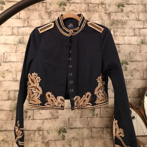 Authentic Icon Jackets & Blazers - AI Embellished Crop Band Jacket