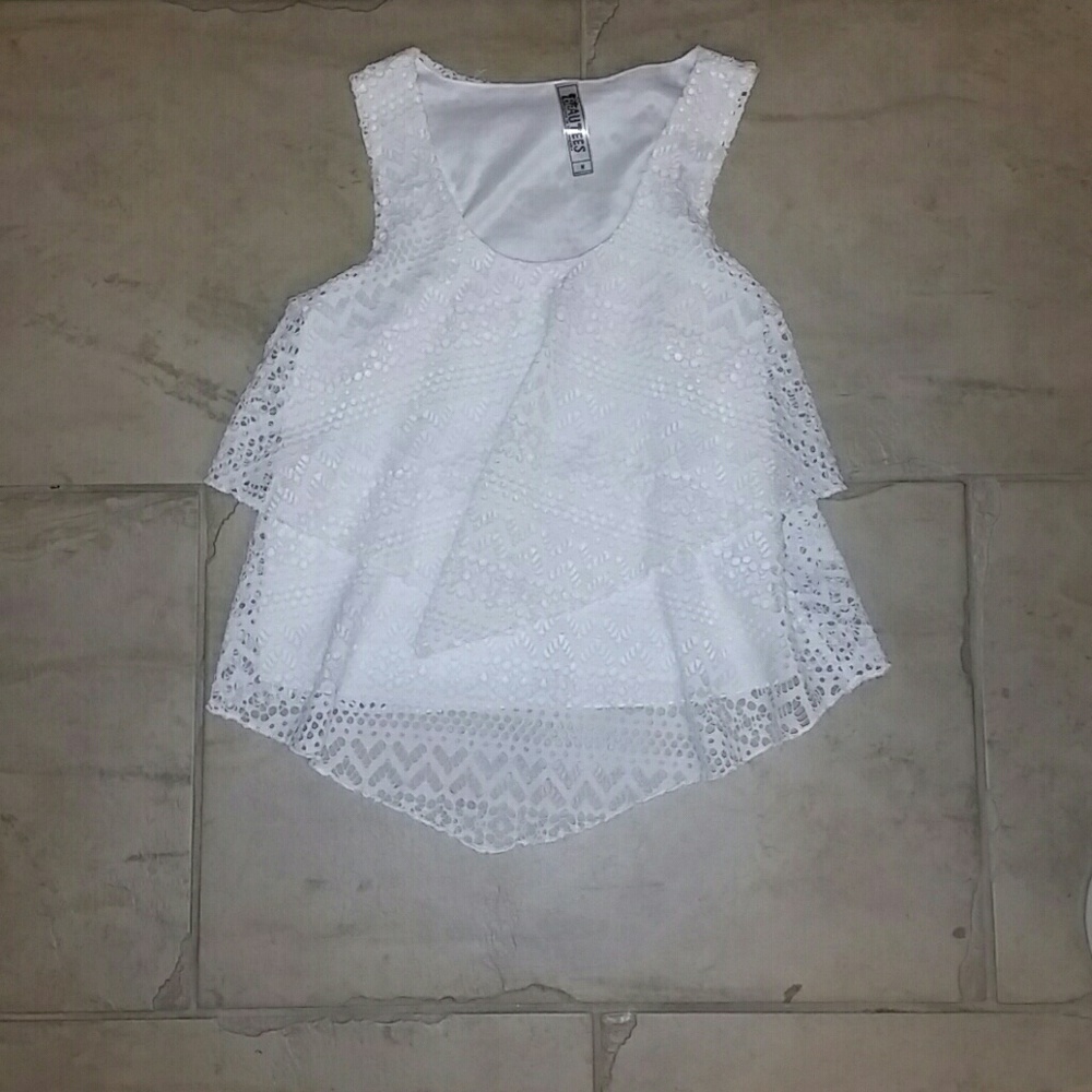 Girls white lace top