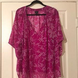 Sheer Fuchsia High-Low Top