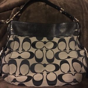 Like new black & grey Coach purse